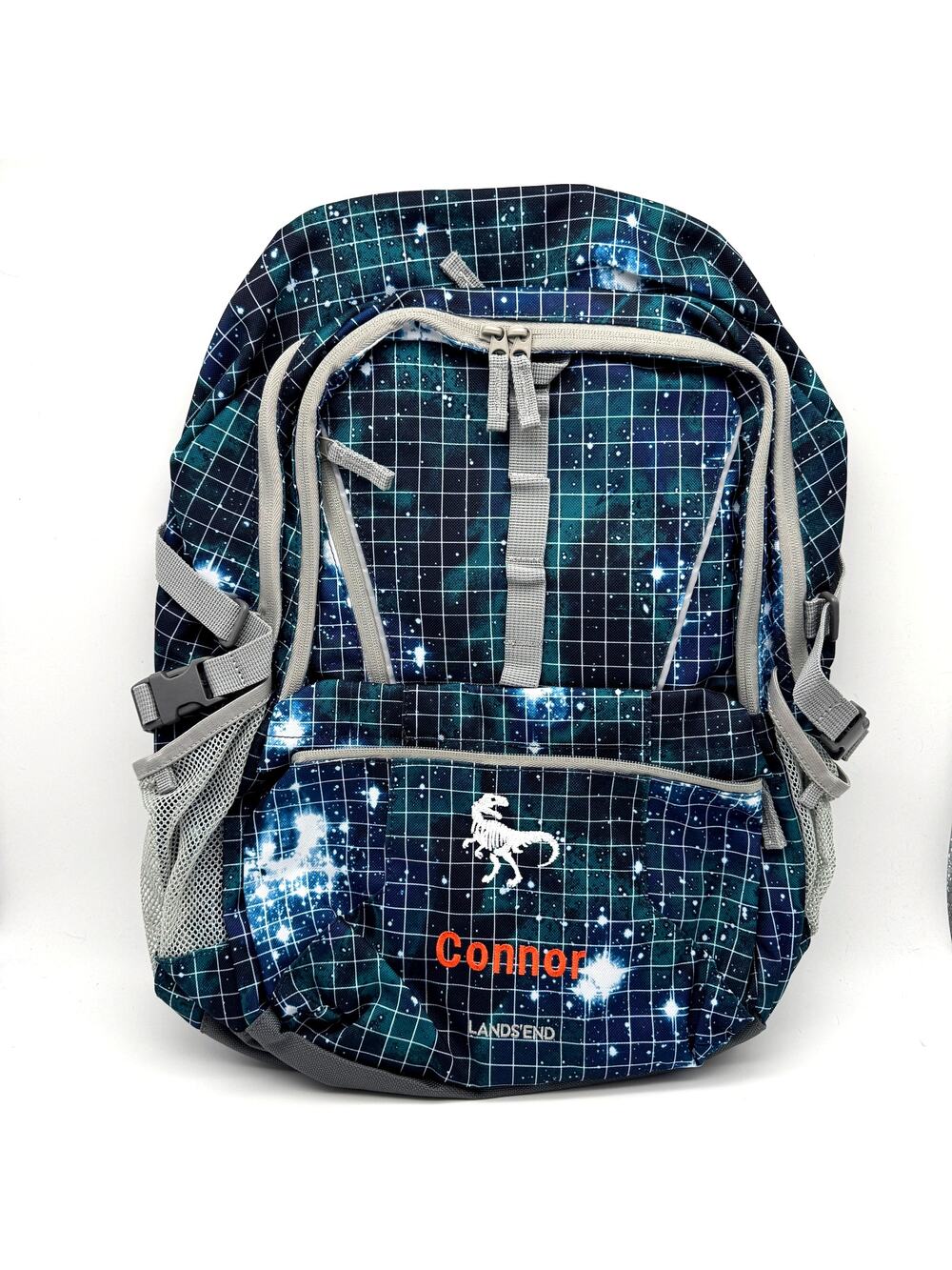 Lands End Backpack Large School Space Grid Solar System Galaxy Connor Dinosaur